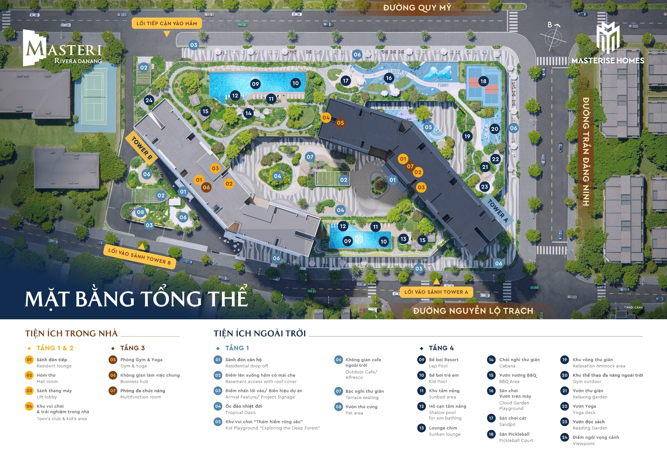 mặt bằng tiện ích masteri rivera